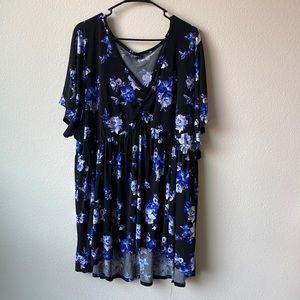 Torrid Black and Blue floral top